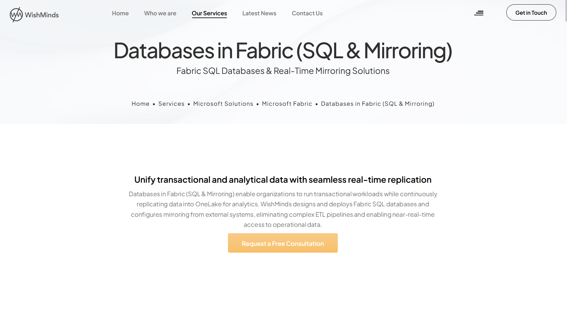 SQL Mirroring & Databases in Microsoft Fabric | WishMinds