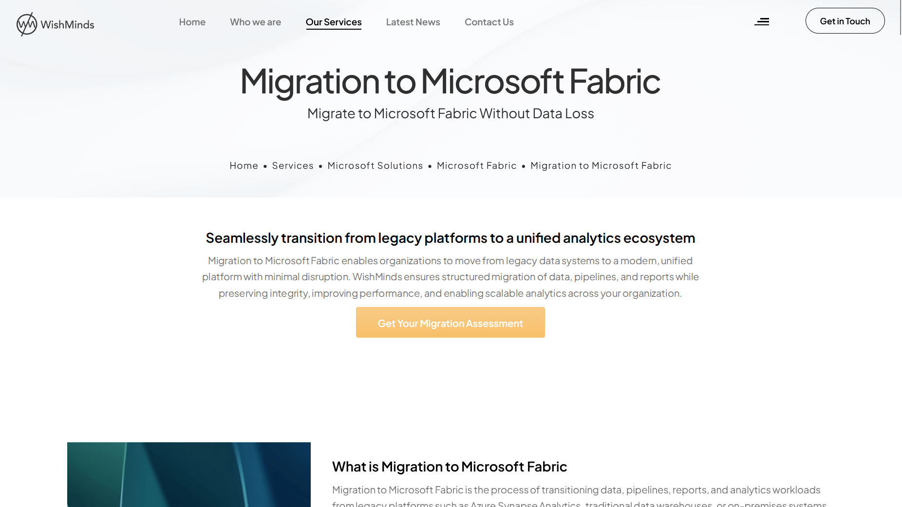 Microsoft Fabric Migration Services & Experts | WishMinds