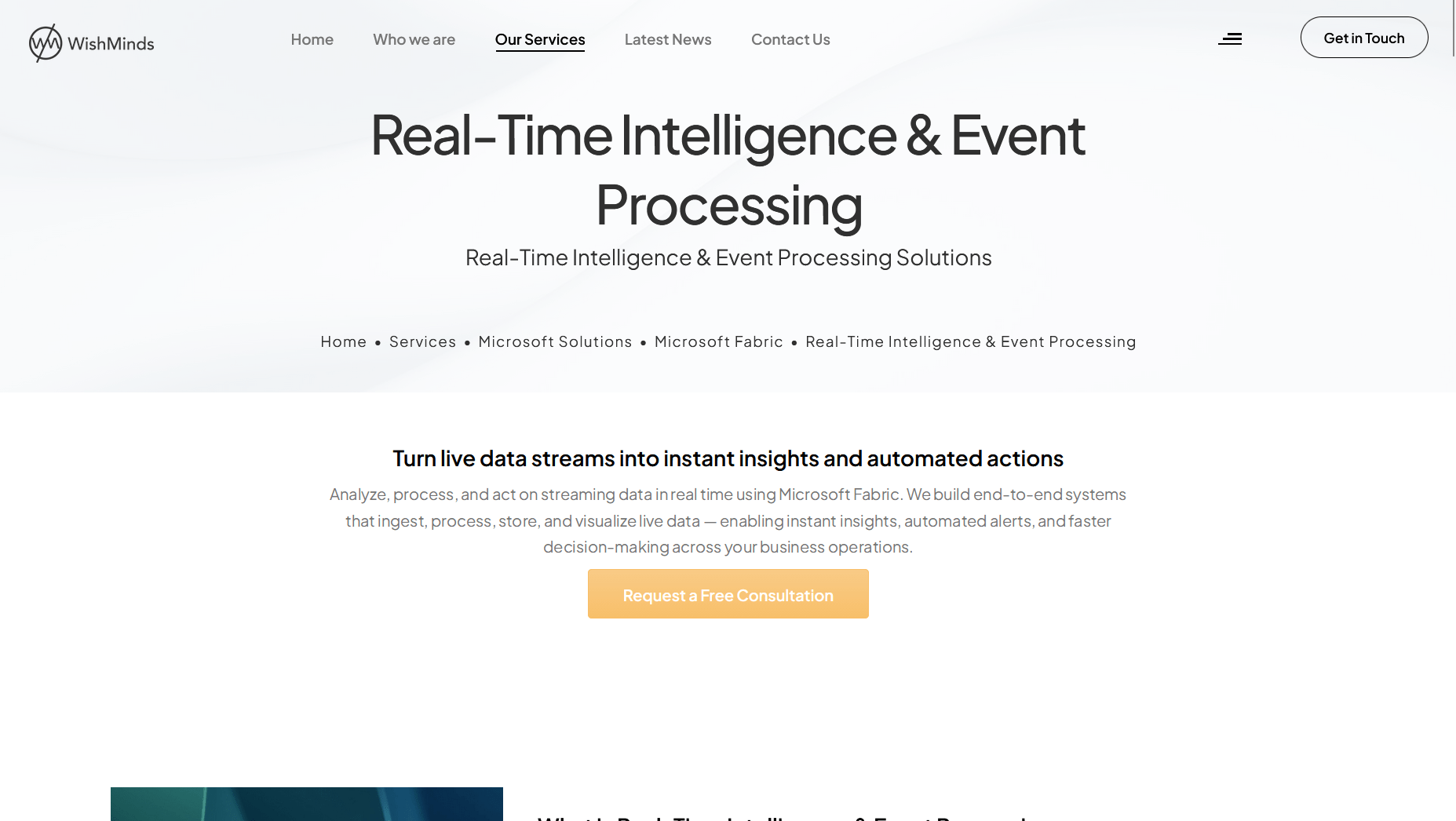 Real-Time Intelligence & Event Processing | WishMinds